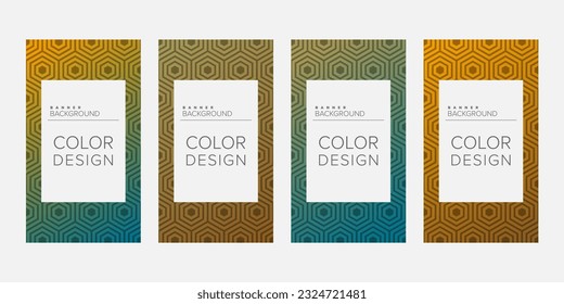 Background banner geometric line color design vector, vertical banner set