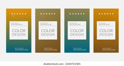 Background banner geometric line color design vector, vertical banner set