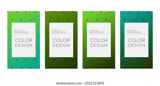 Background banner geometric line gradient color design vector, vertical banner set