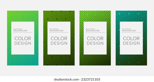 Banner de fondo diseño de color de gradiente de línea geométrica vector, conjunto de banners verticales