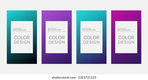 Background banner geometric line gradient color design vector, vertical banner set