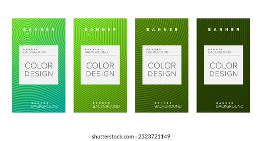 Banner de fondo diseño de color de gradiente de línea geométrica vector, conjunto de banners verticales