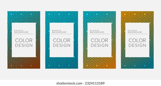 Banner de fondo diseño de color de gradiente de línea geométrica vector, conjunto de banners verticales