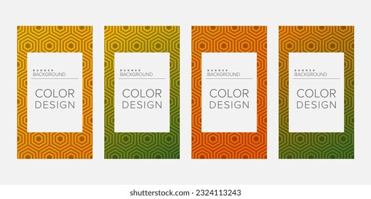 Background banner geometric line gradient color design vector, vertical banner set