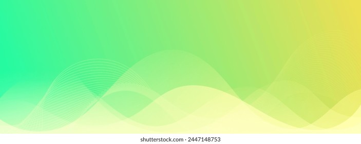 Hintergrund-Banner. Grün und Gelb, Welleneffekt-Stil. Abstrakter Hintergrund