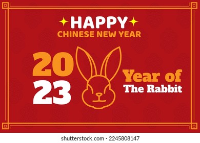 Background Banner Happy new year 2023, Chinese new year, Year of the Rabbit