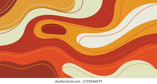 Anuncio de fondo armonioso que fluye capas de naranja cálido y rojo evocan. Diseño de fondo moderno.