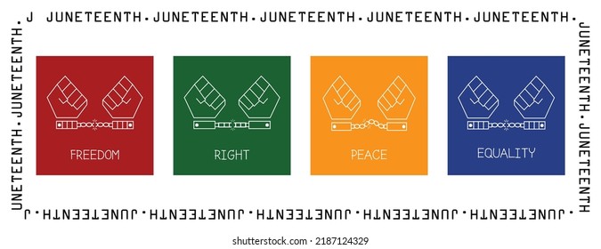 background, banner, illustration, template, backdrop. In picture have red green yellow blue with hand and white background,word FREEDOM,RIGHT,PEACE,EQUALITY.