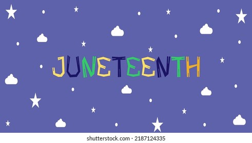 background, banner, illustration, template, backdrop. In picture have stars, circles and clouds with white and blue background.