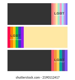 background, banner, illustration, template, red orange yellow green blue purple with word STOP HOMOPHOBIA,BE YOURSELF.