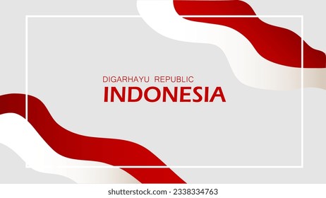 Background banner Indonesian national flag symbol design and celebrate birthday poster. vector illustration.