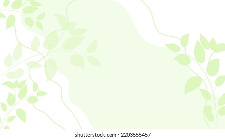 Background For A Banner With Plant Elements In Gentle Green Color. Vector Illustration. For The Design Of A Poster, Flyer, Invitation, Congratulations, Landing Screen