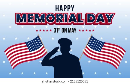 Background, banner, and poster template design for Celebration of Memorial Day of United States of America