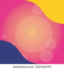 Plantilla de diapositiva de banderas de fondo   amarillo azul rosa