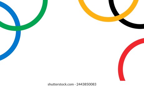 Plantilla de banner de fondo con anillos de colores. Ilustración de vector