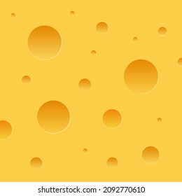 Background, banner, template with the image of cheese with holes. Vector illustration