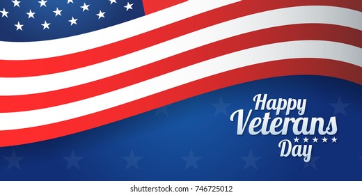 Background banner for Veterans Day, USA celebration. Vector design Happy Veterans Day