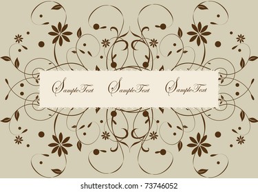 background with banner for your text and spring flowers