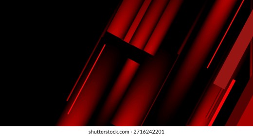 Anuncios de fondo. negro. gradación roja. brillante. abstracto. línea de corte. memphis eps 10