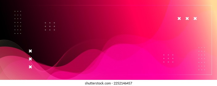 background banners. full color, gradations of pink and black , elegant design, effect waves