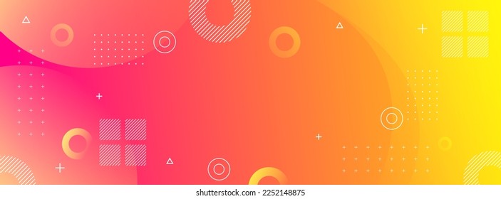 carteles de fondo. lleno de colores, efecto memphis gradiente, naranja y amarillo