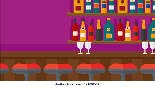 Background of bar counter.