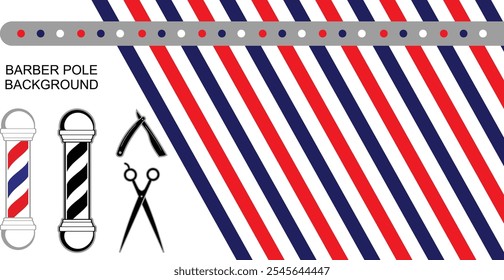 background of barbershop with pole and scissor