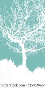 Background bare tree branches. Vector