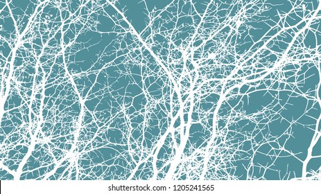 Background bare tree branches. Vector