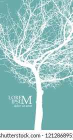 Background bare tree branches. Vector