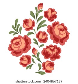 Background with baroque flowers. Beautiful decorative vintage plants and leaves.