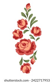 Background with baroque flowers. Beautiful decorative vintage plants and leaves.