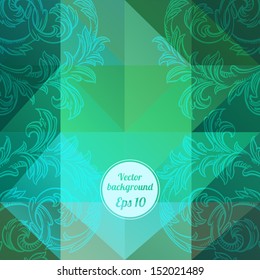 background with baroque & triangle elements - vector illustration