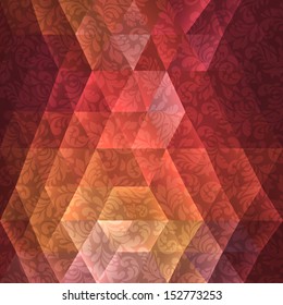 background with baroque & triangle elements - vector illustration