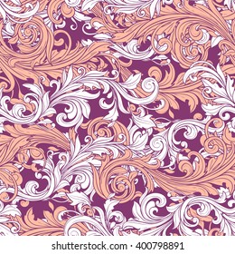 background with baroque wave ornament