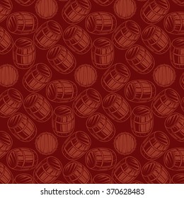 background with barrels for drinks on brown background, template in the swatches