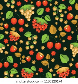 Background based on the folk art of Russia, seamless pattern