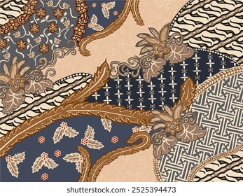 fundo batik vetor da indonésia