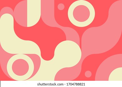 Background in bauhaus style with geometric elements, retro pattern