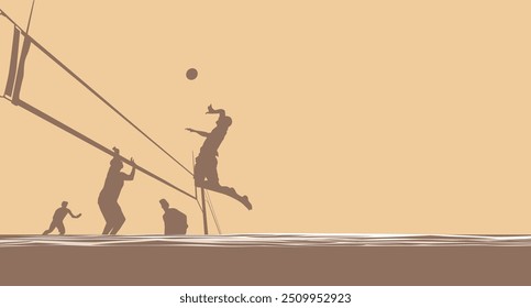 Background Beach volleyball illustration design vector art