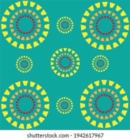 the background of the beaded ornament in the form of a circle