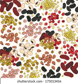 background Beans hand drawn vector