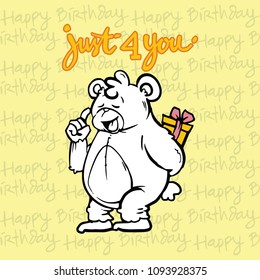 Background bear cartoon birthday