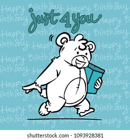 Background bear cartoon birthday