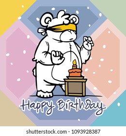 Background bear cartoon birthday