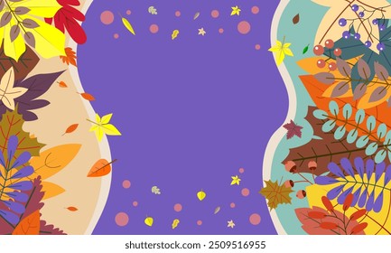 Background beautiful autumn, autumn leaves, cozy autumn. Colorful background, horizontal banner. Modern design