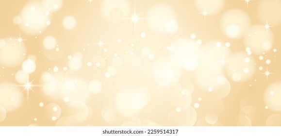 Background with beautiful ball bokeh. Champagne gold beautiful background.