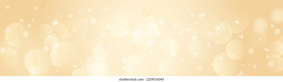 Background with beautiful ball bokeh. Champagne gold beautiful background.