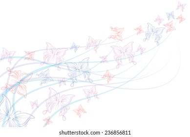 Background with beautiful butterflies