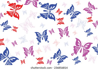 Background with beautiful butterflies